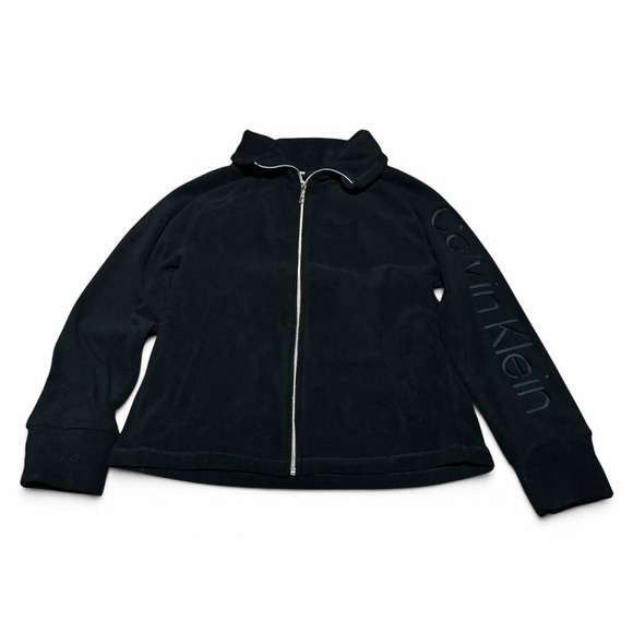 Calvin Klein Jackets & Blazers - Calvin Klein Performance Black Full Zip Fleece Jacket Womens PXL Logo